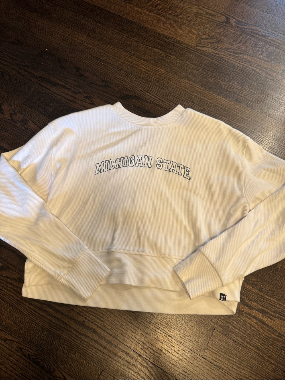 Hype & Vice Michigan State White Crewneck Sweatshirt